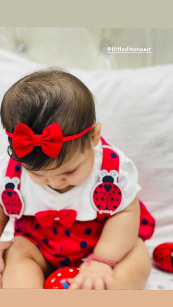 Petite Headband Set - Floral & Red