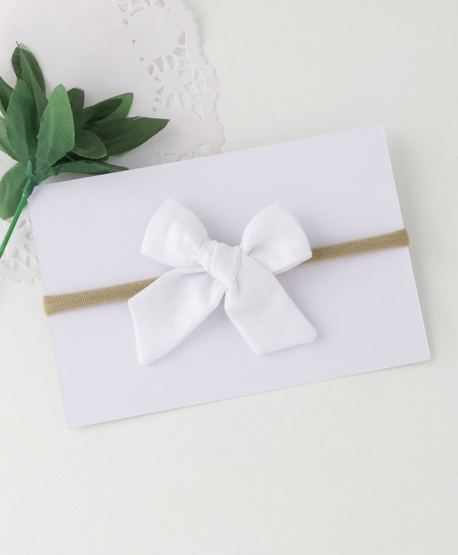 Tiny Knot Bow Headband - White