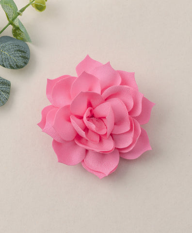 Flower Applique Alligator Clip- Light Pink
