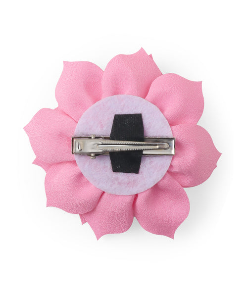 Flower Applique Alligator Clip- Light Pink