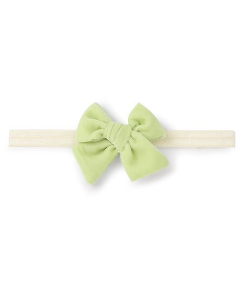 Velvet Knot Bow Headband - Light Green