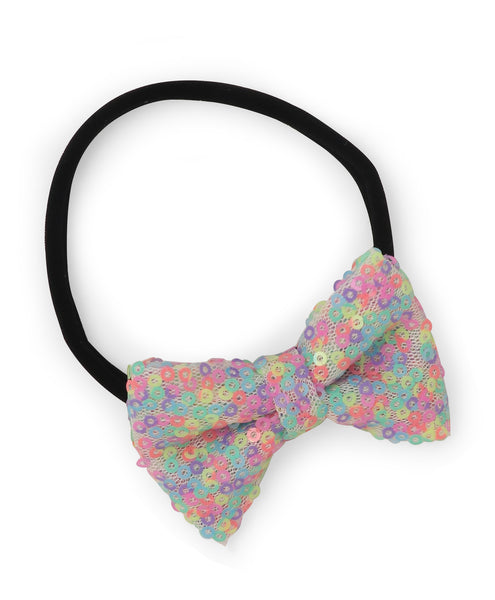 Sequin Party Bow Headband Set - Pink & Multi-Colored