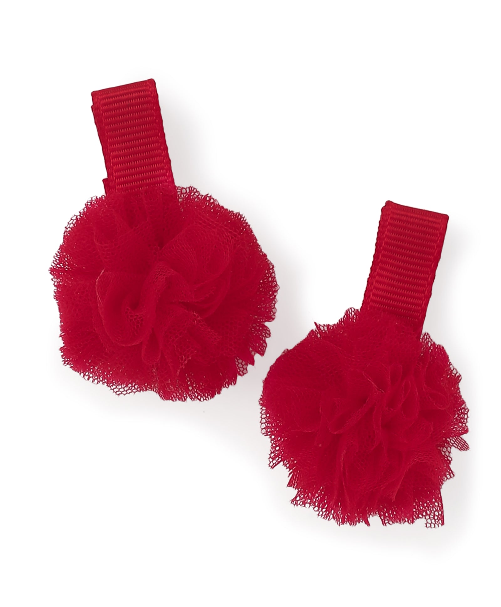 Mini Pom Pom Alligator Clip Set - Red