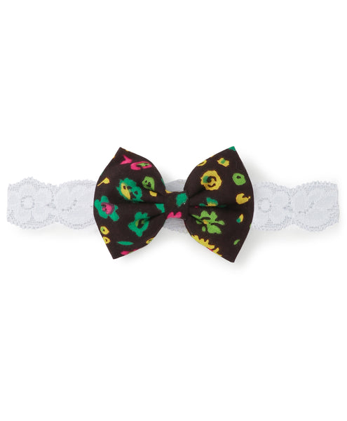 Flower & Bow Hairband Set - Black & Green