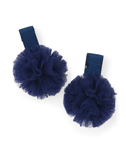 Mini Pom Pom Alligator Clip Set - Dark Blue