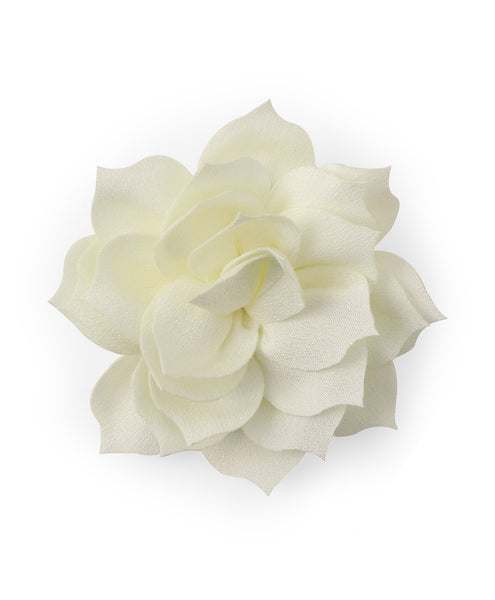 Flower Applique Alligator Clip- Off-White