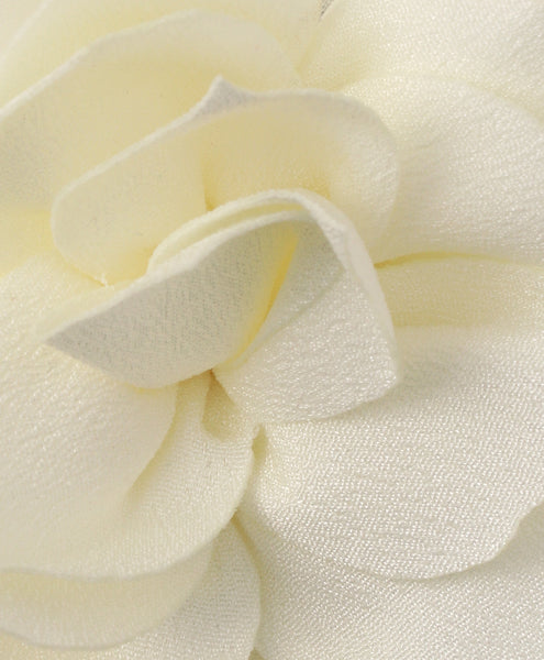 Flower Applique Alligator Clip- Off-White