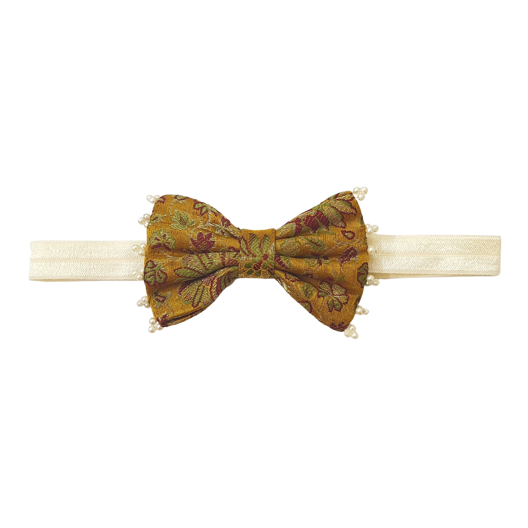 Ethnic Bow Headband- Golden