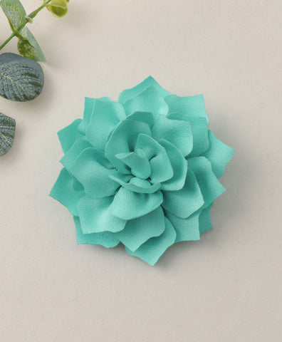 Flower Applique Alligator Clip- Light Blue