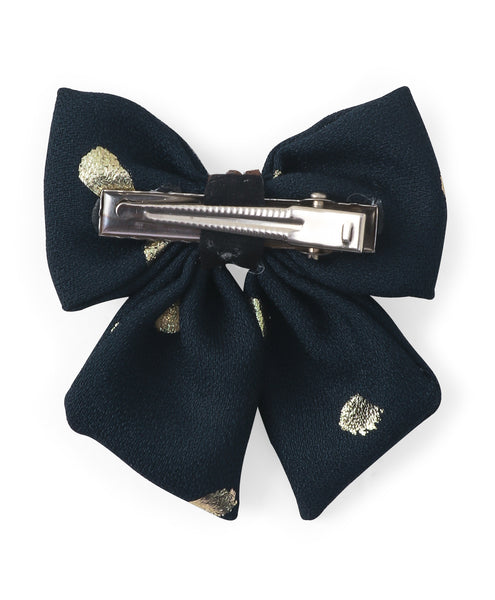 Polka Dots Sailor Bow Alligator Clip - Dark Blue