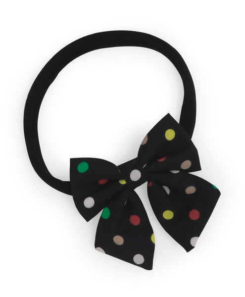 Petite Polka Dots Headband Set - Black & Green