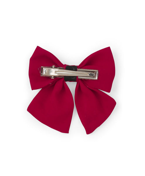 Sailor Bow With Heart Alligator Clip - Red