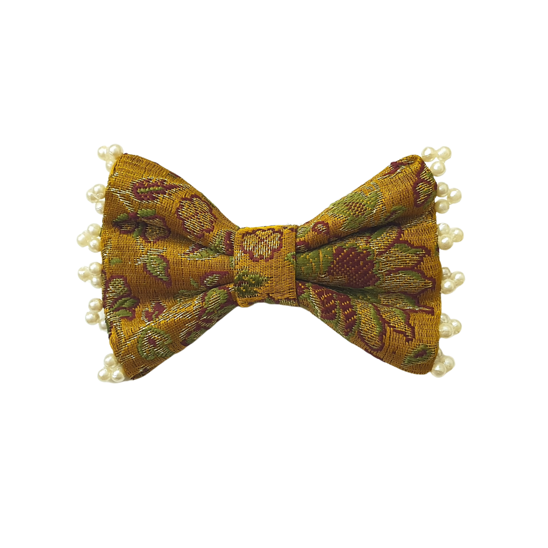 Ethnic Bow Alligator Clip - Golden