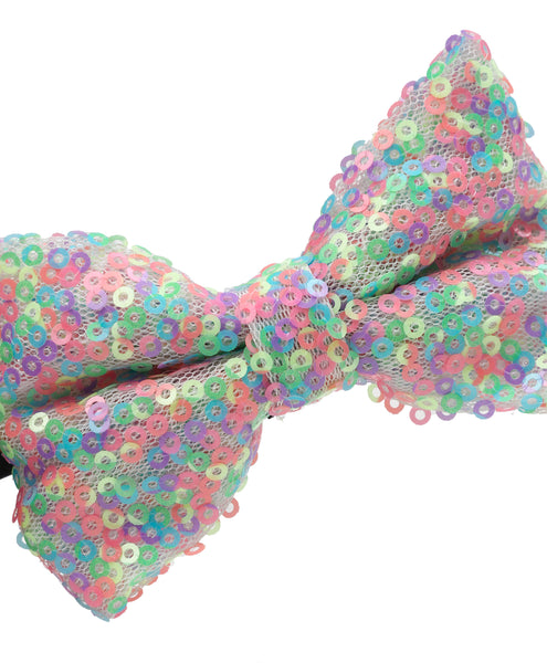 Sequinned Bow Hair Band - Multi-Colored