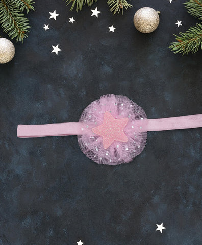 Glitter Star Headband - Light Pink