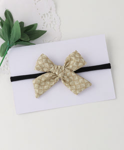 Tiny Knot Bow Headband - Golden