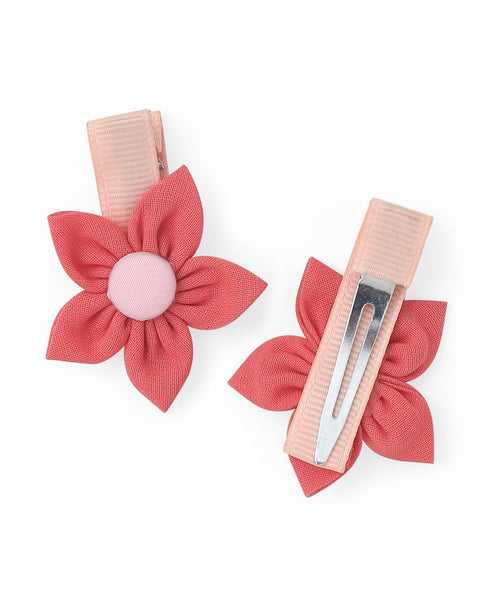 Flower Alligator Clip Set - Peach