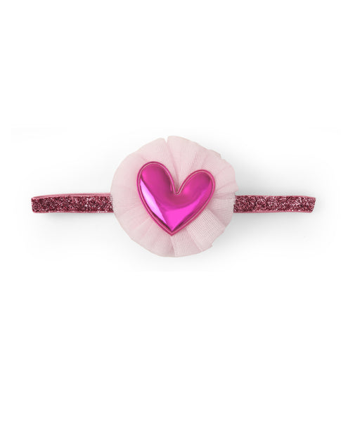 Heart Applique Headband - Pink