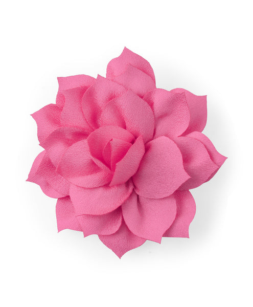 Flower Applique Alligator Clip- Dark Pink