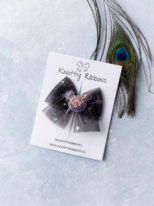 Kids Tulle Bow Alligator Hair Clip- Black