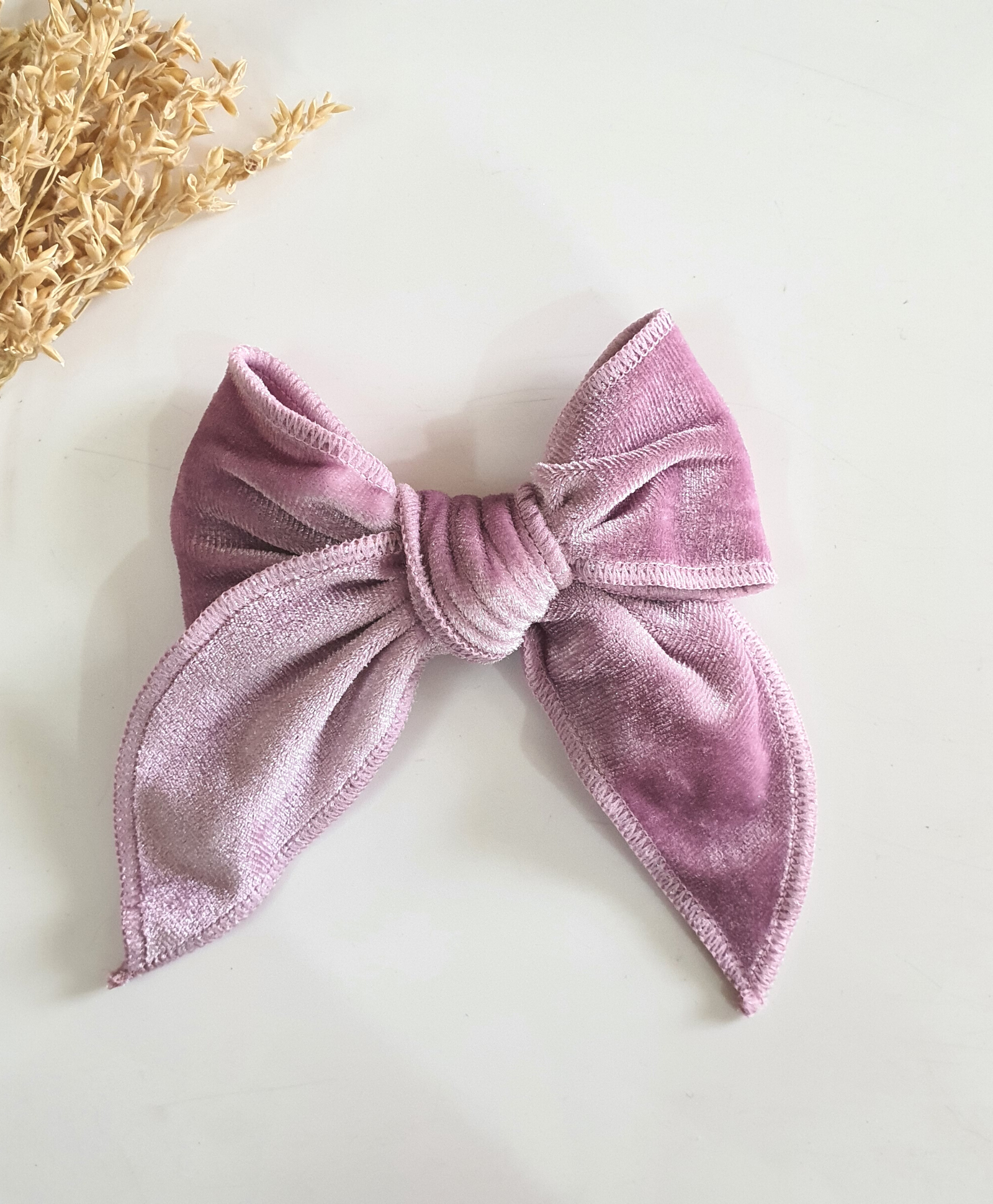 Velvet Knot Bow Alligator Hair Clip - Pink