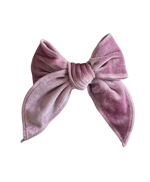 Velvet Knot Bow Alligator Hair Clip - Pink