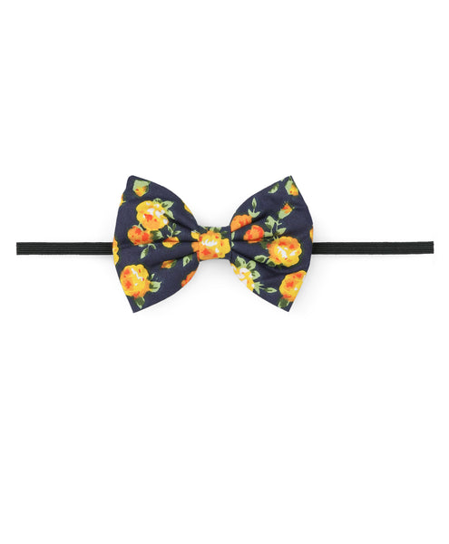 Floral Bow Headband Set - Yellow