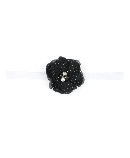 Flower Headband Set - White & Black