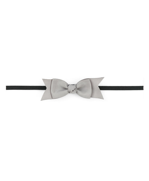 Mini Knot Bow Headband Set - Dark Pink, Grey & Light Blue