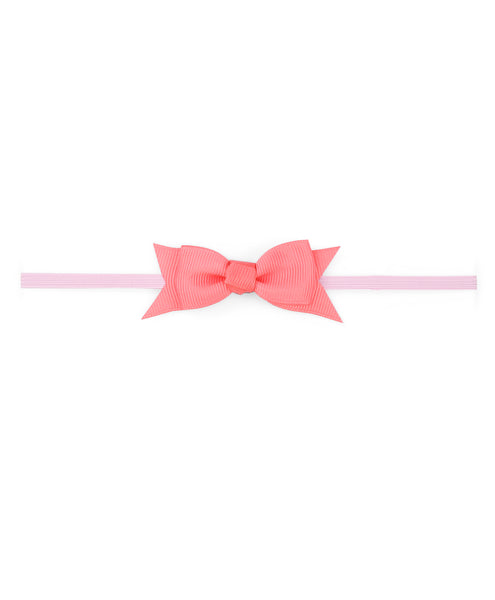 Mini Knot Bow Headband Set - Peach, White & Black