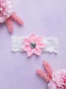 Big Flower Headband- Light Pink