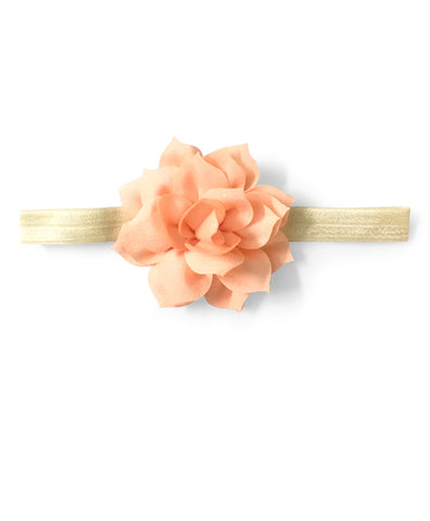 Flower Applique Headband - Peach