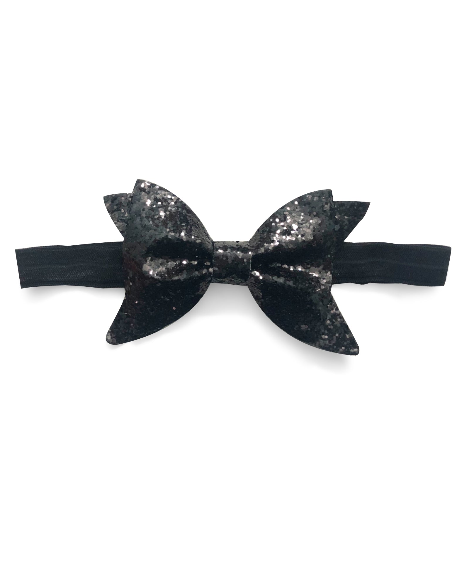Glitter Big Bow Headband - Black