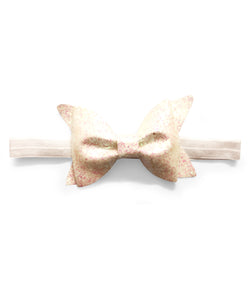 Glitter Big Bow Headband - White