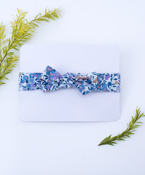 Floral Elasticated Headband- Lavender & White