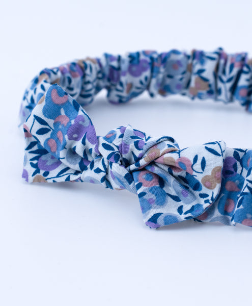 Floral Elasticated Headband- Lavender & White