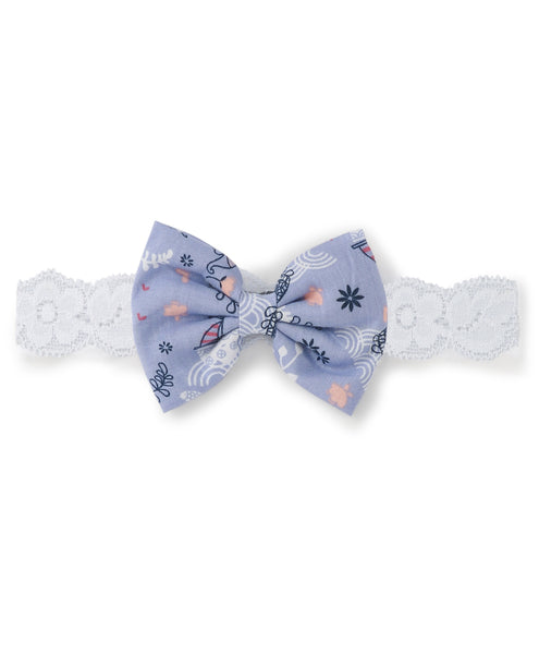 Flower & Bow Hairband Set - Purple & Pink