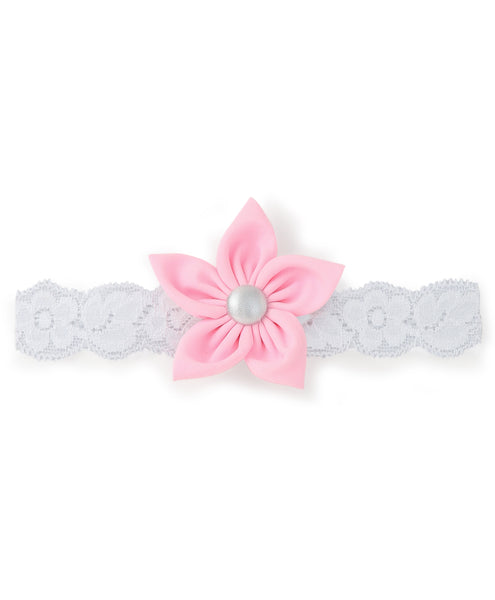 Flower & Bow Hairband Set - Purple & Pink