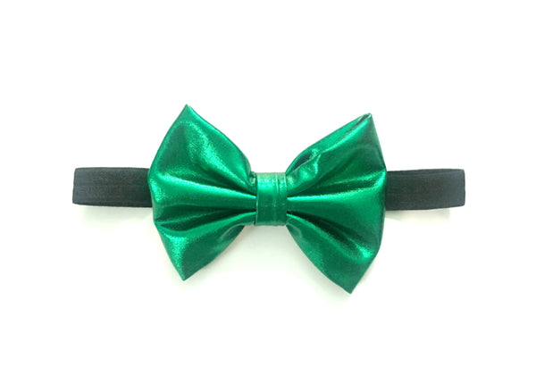 Big Leather Bow Headband