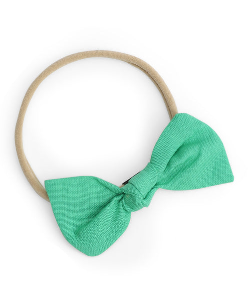 Knot Bow Headband Set - Dark Pink & Green