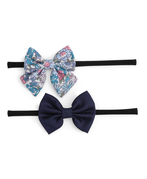 Petite Headband Set - Floral & Dark Blue