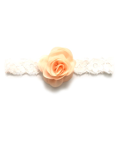 Delicate Flower Head Band - Peach