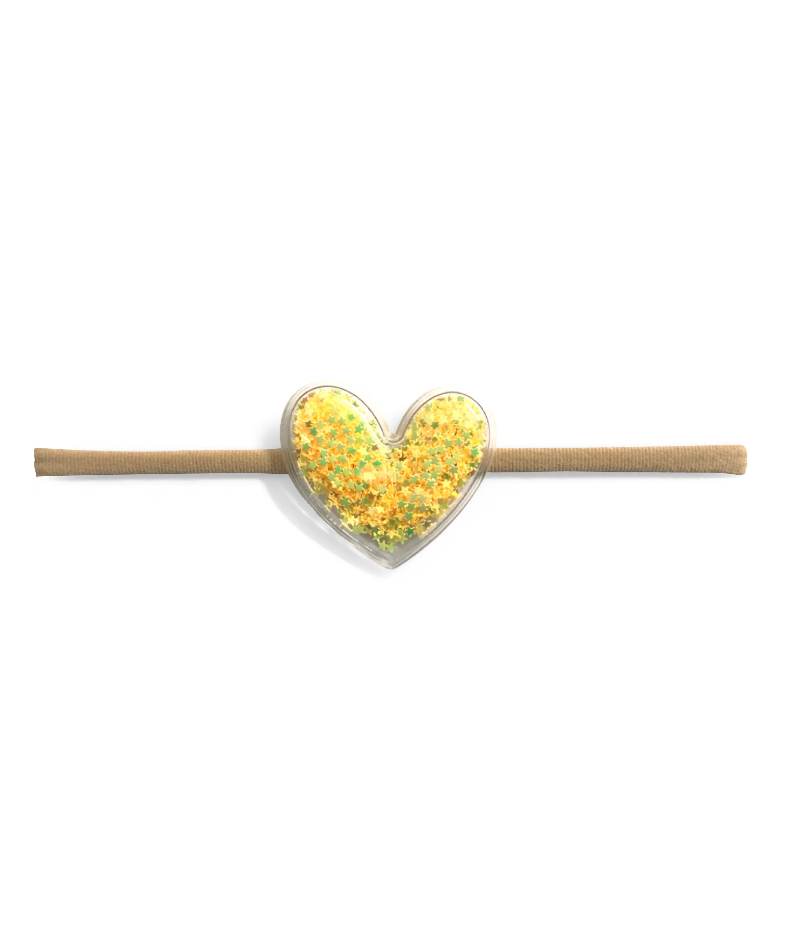 Sequined Heart Headband - Yellow