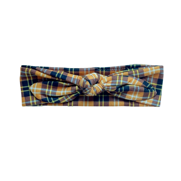 Checkered Halloween Headwrap- Black & Orange