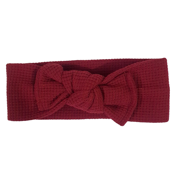 Waffle Fabric Kids Headwrap- Red