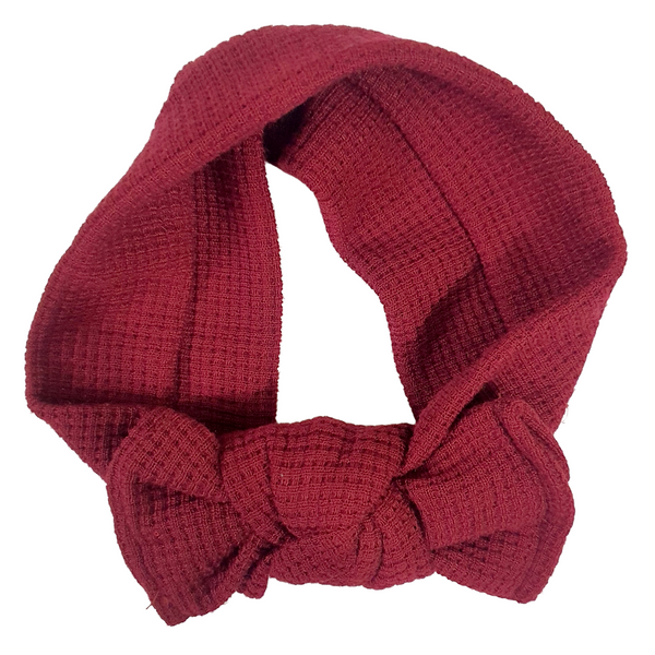 Waffle Fabric Kids Headwrap- Red