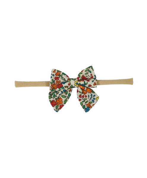 Flower & Bow Headband Set - Red & Blue