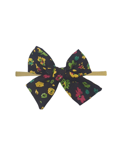 Floral Knot Bow Headband - Black