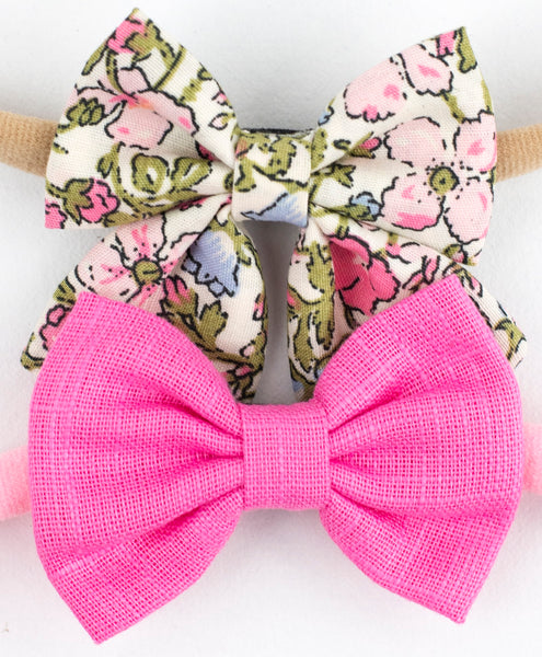 Petite Floral Headband Set- Light Pink