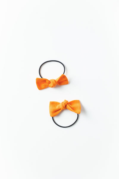 Mini Solid Hair-Tie Set- Orange